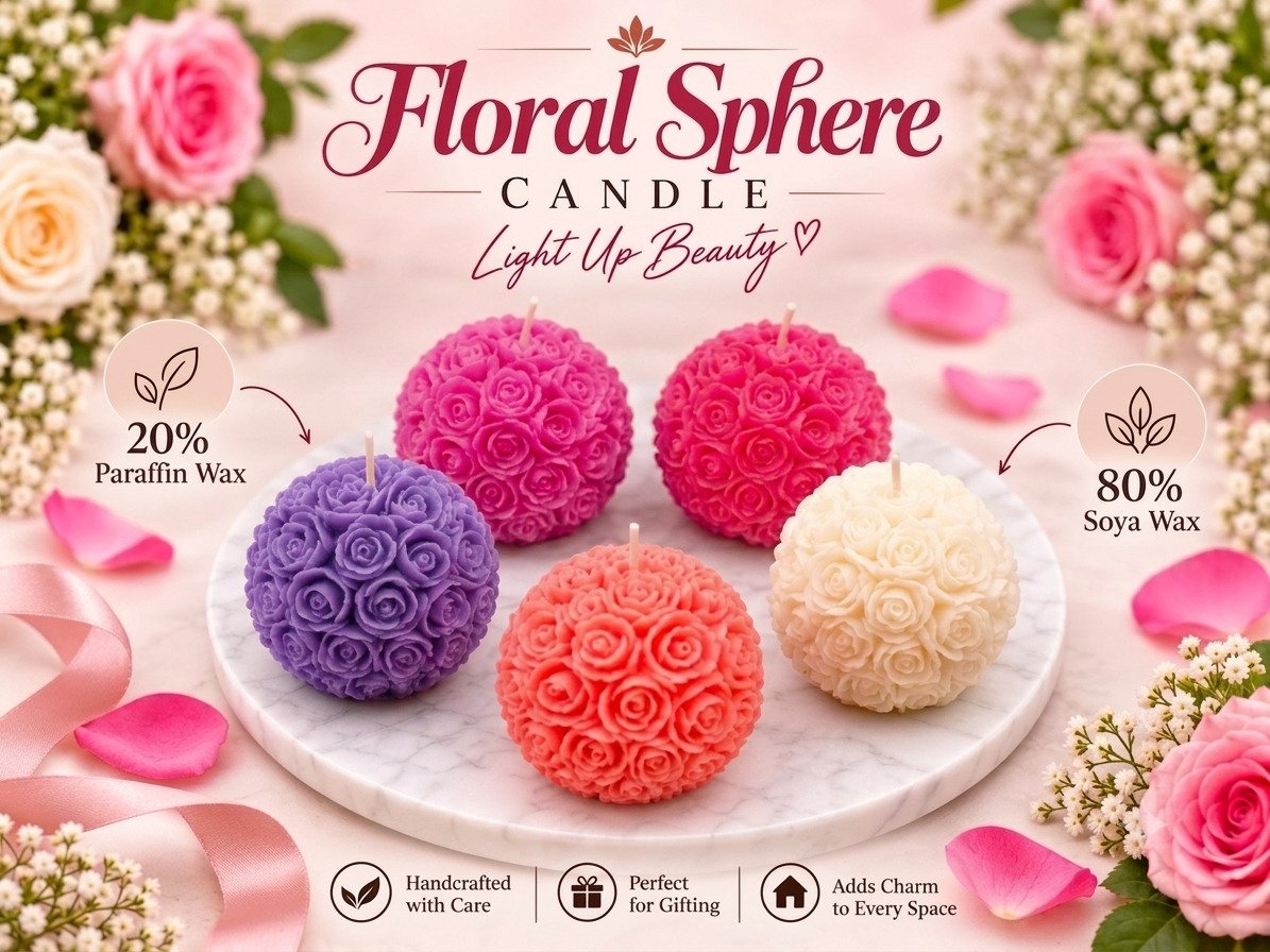 Floral Sphere Candle
